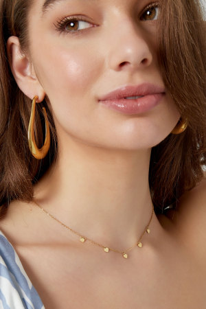 Collier Simple Avec Pendentifs Coeur - Doré h5 Image6