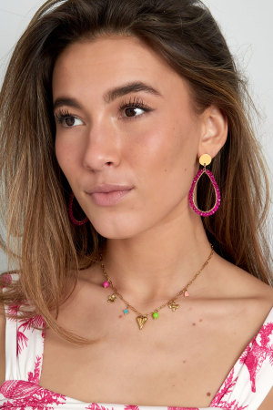 Collier Charm Avec Charms Colorés - Doré h5 Image4