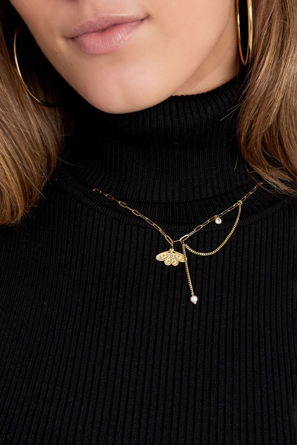 Collier Breloque Papillon - Doré Image3