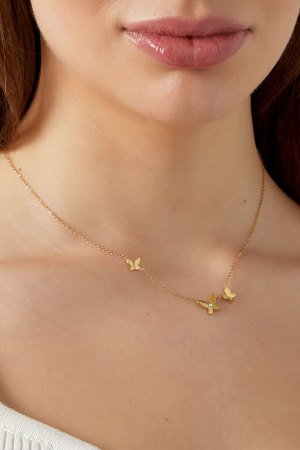 Collier Classique Avec Trois Charms Papillons h5 Image3