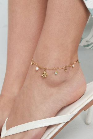 Bracelet De Cheville Charm Fleur D'été - Doré h5 Image2