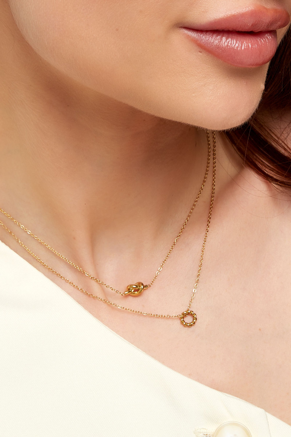 Collier Simple Avec Breloque Nouée - Doré Image3