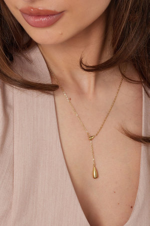 Collier Avec Breloque Goutte - Doré h5 Image3