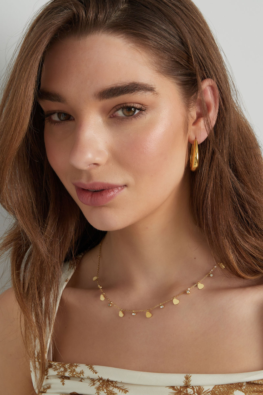 Collier Charm Avec Coeurs Et Diamants h5Image2