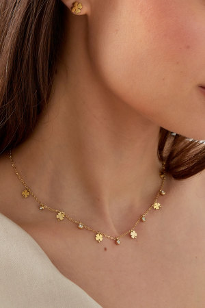 Collier Charm Avec Trèfle Et Diamants h5 Image3