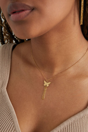 Collier Papillon Avec Chaînes - Doré h5 Image3
