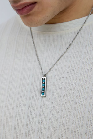 Collier Homme Avec Breloque Boule - Marron h5 Image3