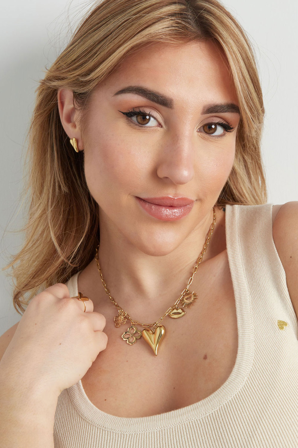 Collier Charm Langue D'amour - Doré Image4