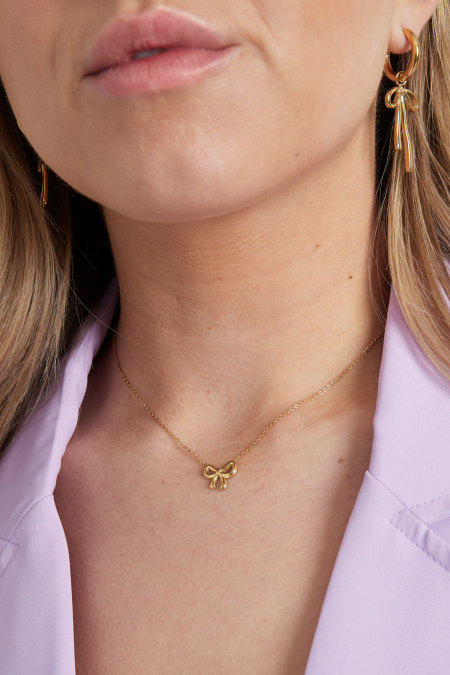Collier noeud simple - doré 2