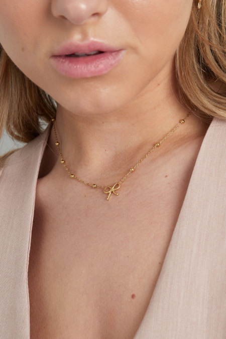 Collier noeud basic - doré 2