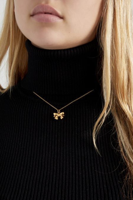 Collier simple avec pendentif noeud - Doré 2