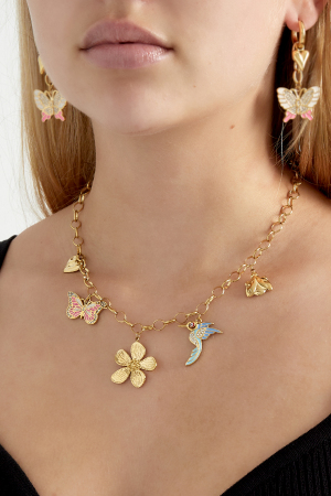 Collier Charm Floral Sauvage - Doré h5 Image2