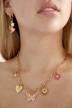 Collier Charms Appels De La Nature - Doré Rose h5 Image2