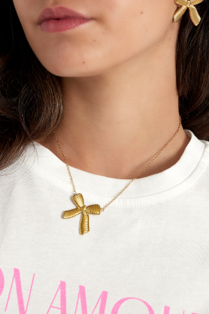 Collier Simple Avec Noeud - Doré h5 Image2