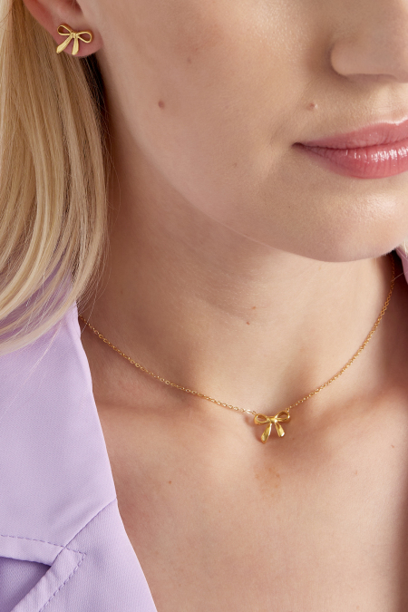 Collier noeuds papillons dream - doré 2