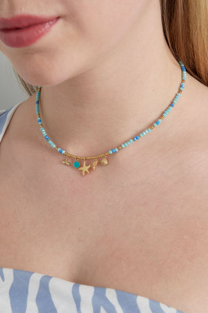 Collier Bleu Océan - Couleur Or Bleu h5 Image2