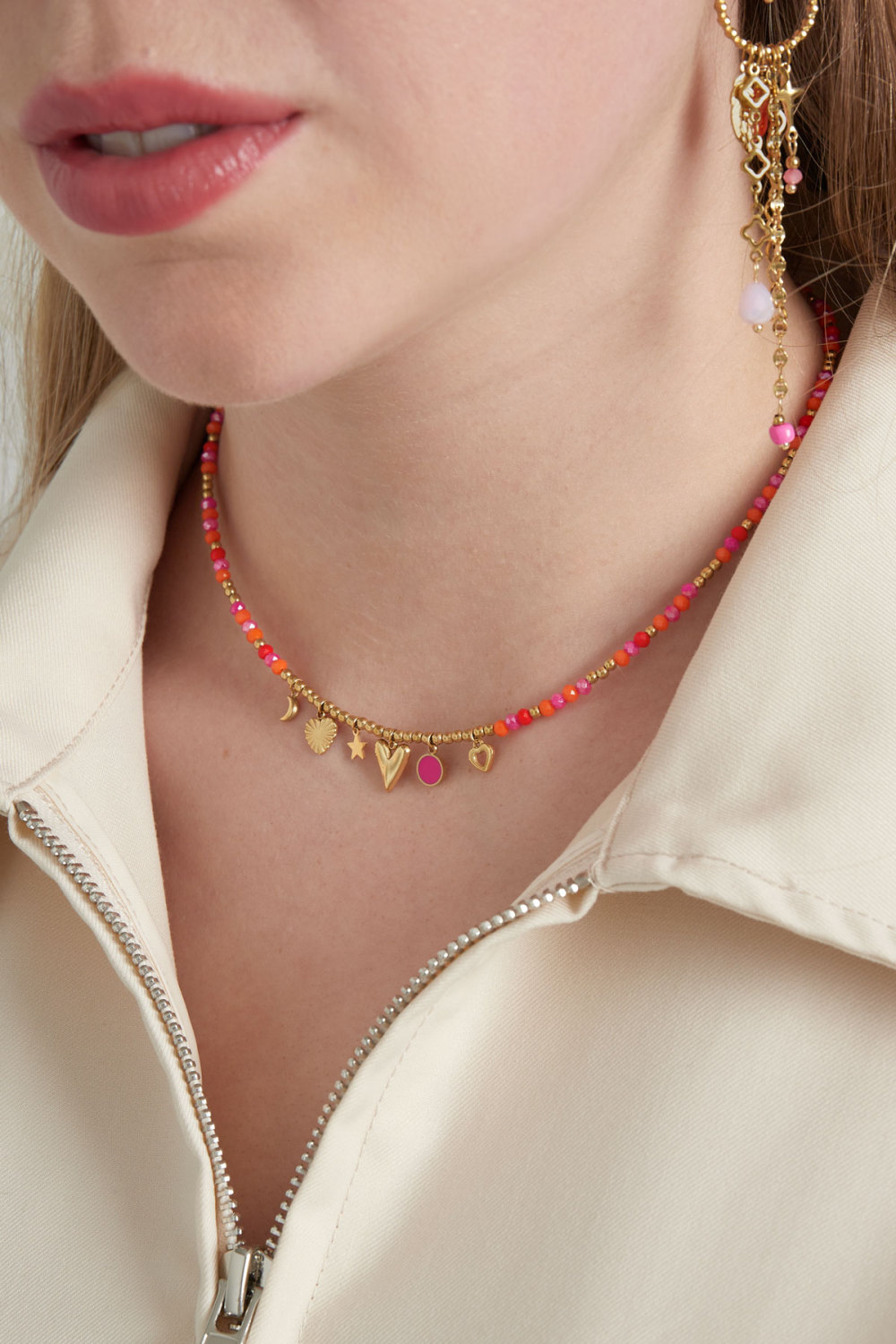 Collier Sourire D'été - Rose Orangé Image2