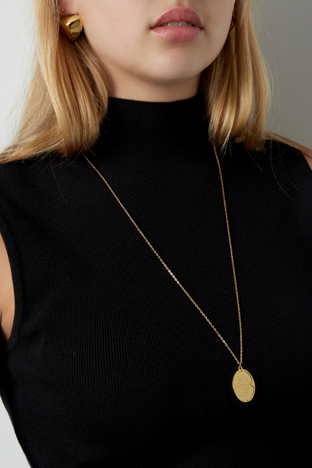 Collier Je T'aime Jusqu'à La Lune Et Au Dos - Doré Image3