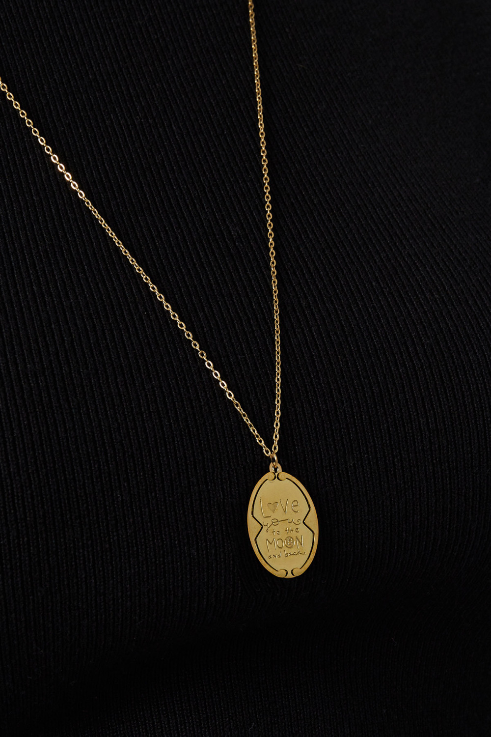 Collier Je T'aime Jusqu'à La Lune Et Au Dos - Doré Image4