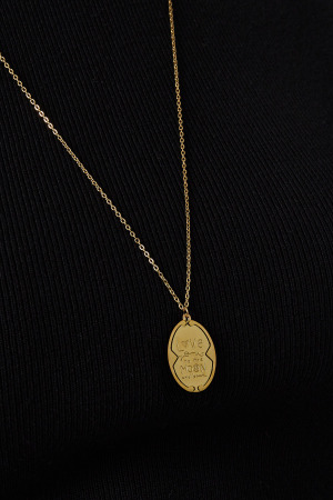 Collier Je T'aime Jusqu'à La Lune Et Au Dos - Doré h5 Image4