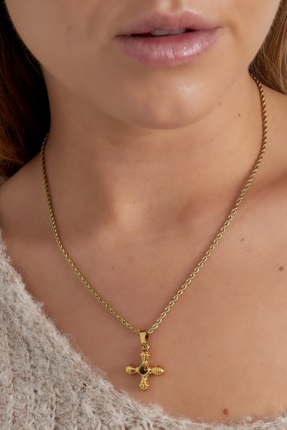 Collier Divine Stone - Couleur Or/Rouge Image2