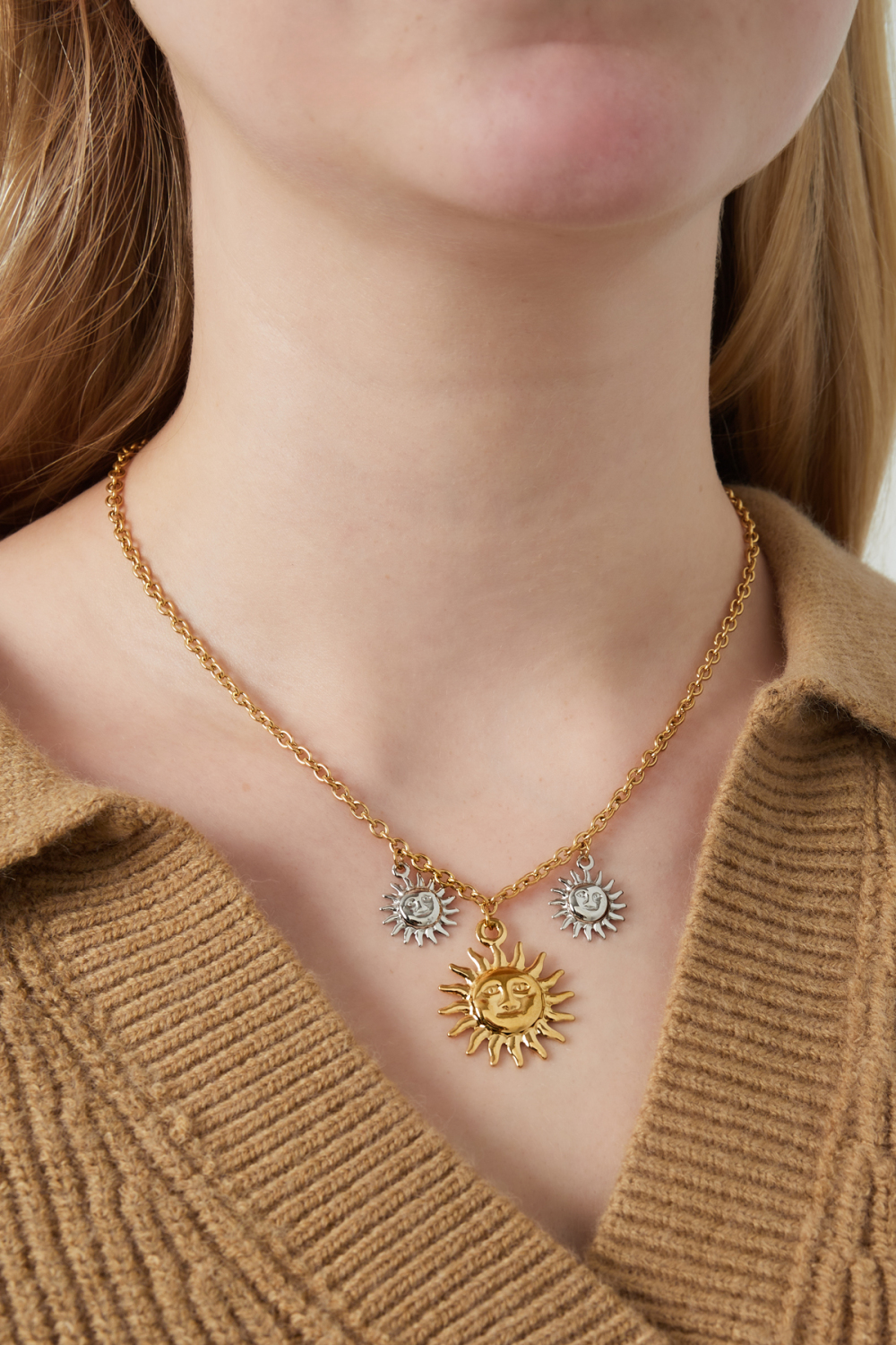 Collier Soleil Scintillant - Couleur Or Argent Image2
