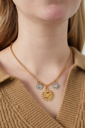 Collier Soleil Scintillant - Couleur Or Argent h5 Image2