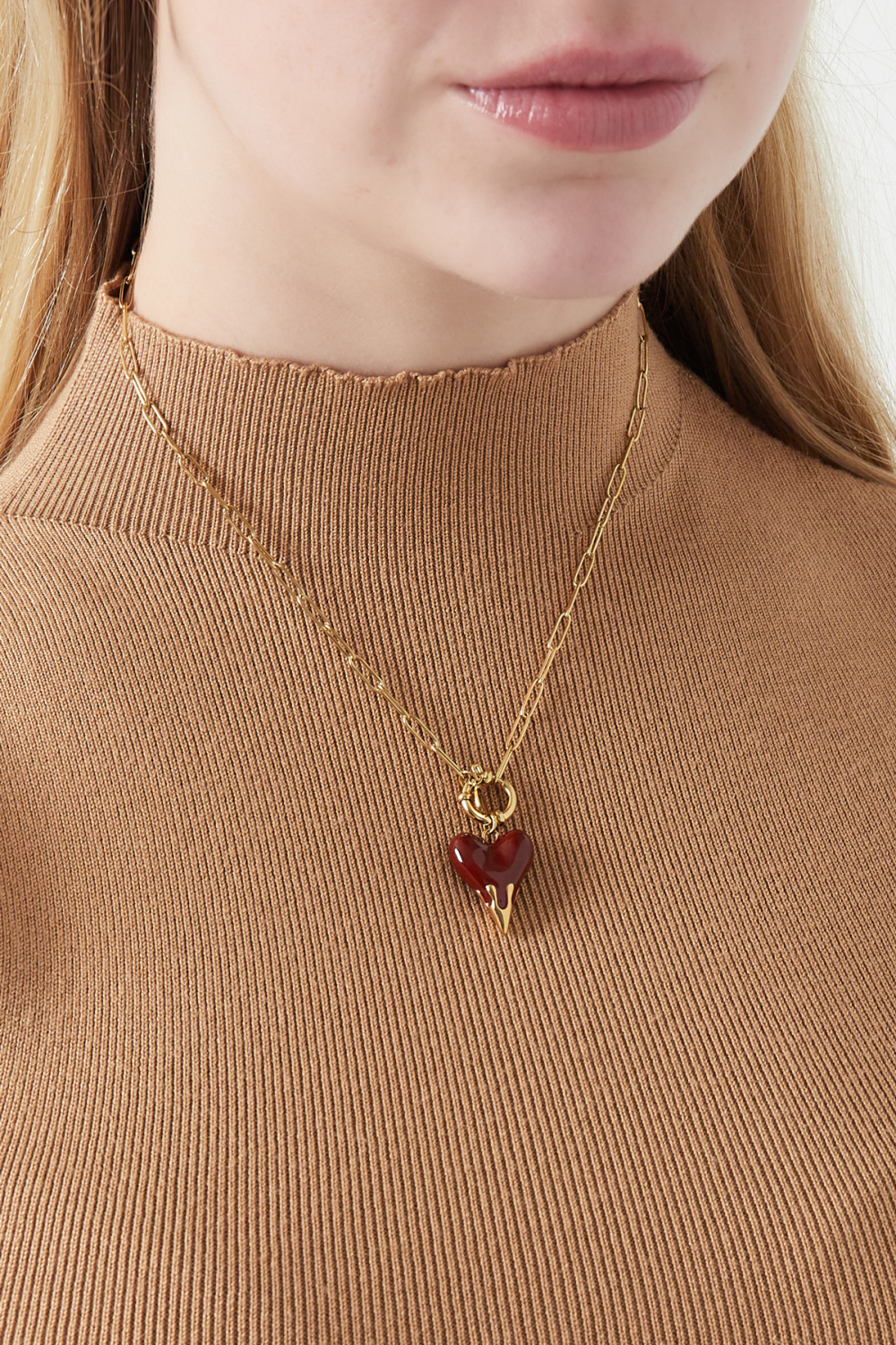 Collier Charm Coeur En Feu h5Image3