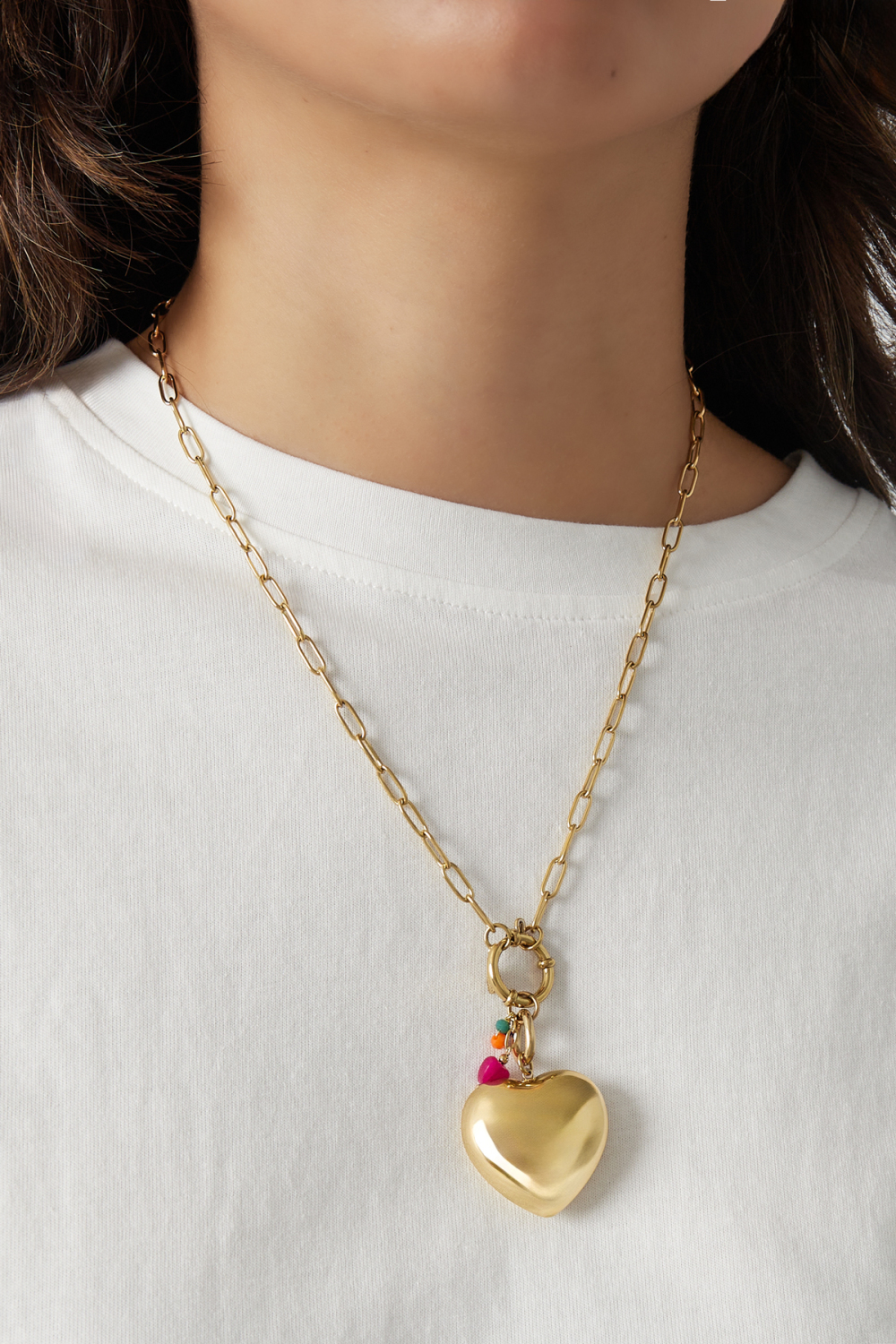 Collier Cadenas Avec Pendentif Coeur Image2