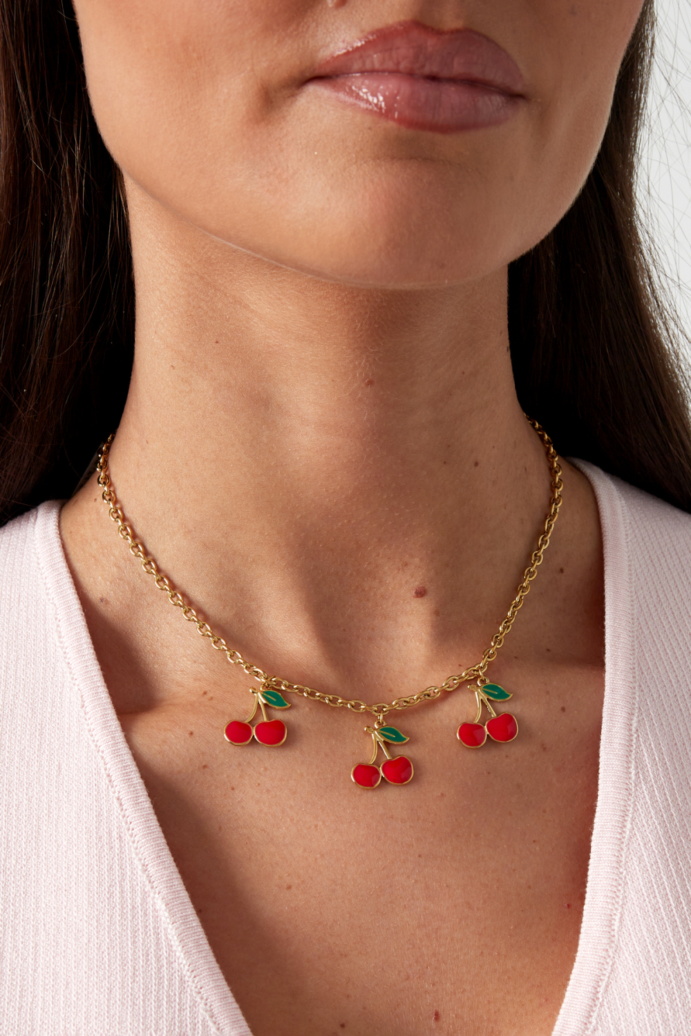 Collier À Breloques Triple Cerise Image2