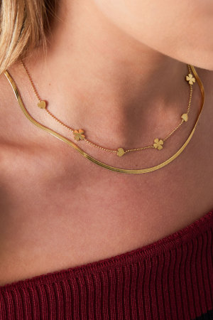 Collier Double Coeur Trèfle h5 Image2