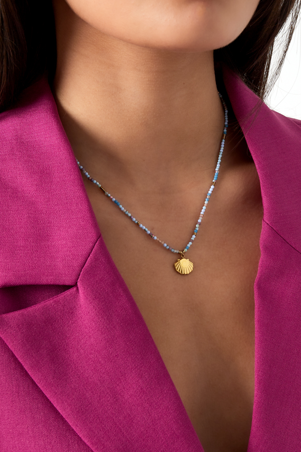 Collier Coquillage Colcouleur Oré - Bleu Couleur Or Image2