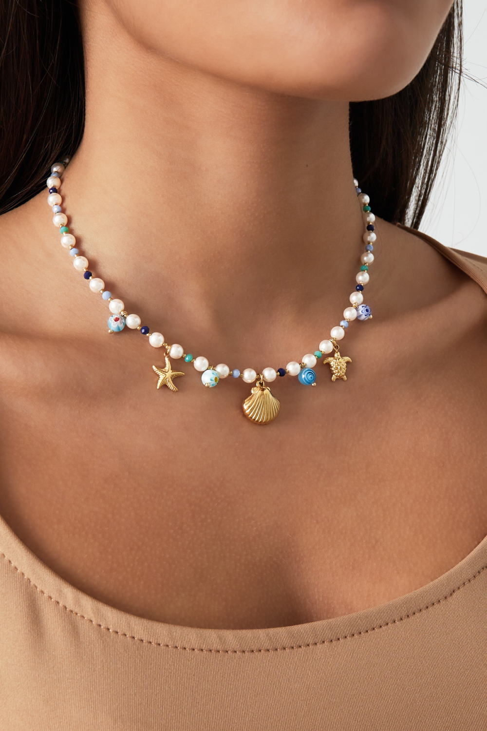 Collier Amoureux Des Tortues - Couleur Bleu Or Image2