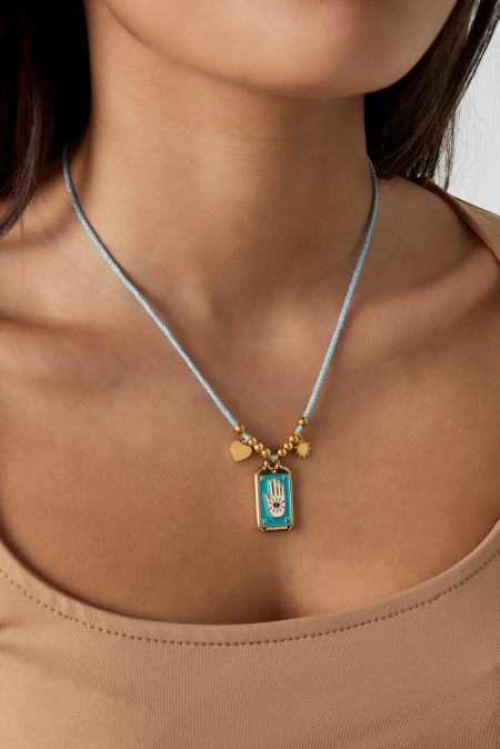 Collier à breloques Eclipse - Couleur bleu or 2