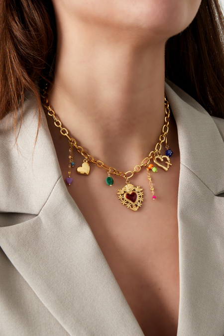collier à breloques coeur milagros 2