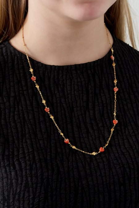 Collier Embrace the love - Couleur vert et or 2