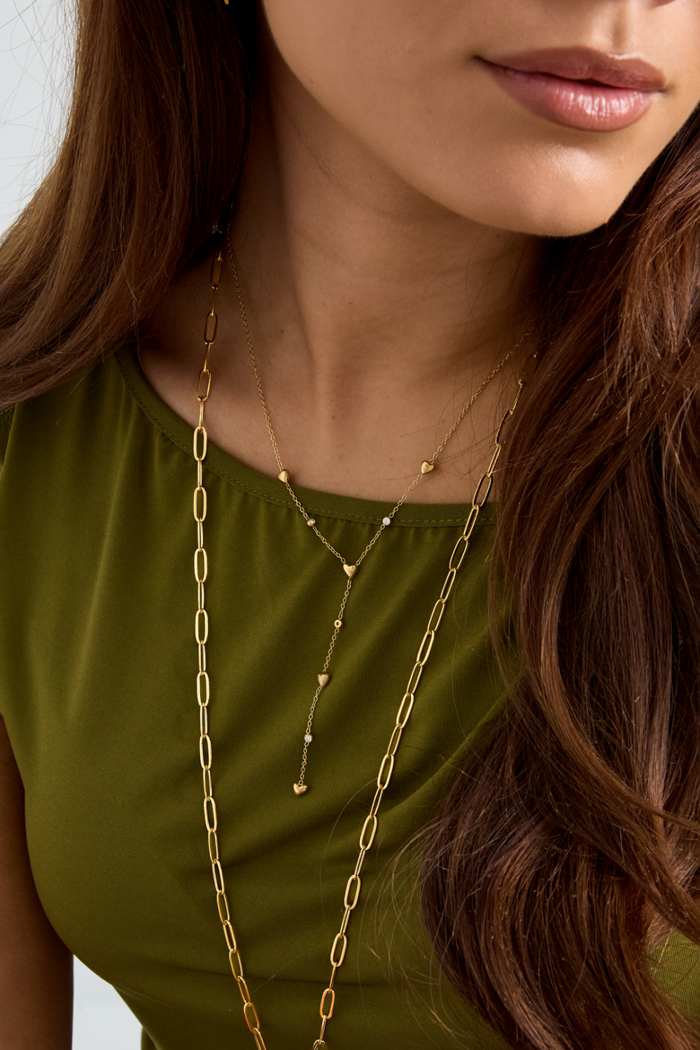 Collier En Y Avec Cœurs Remplis h5Image3