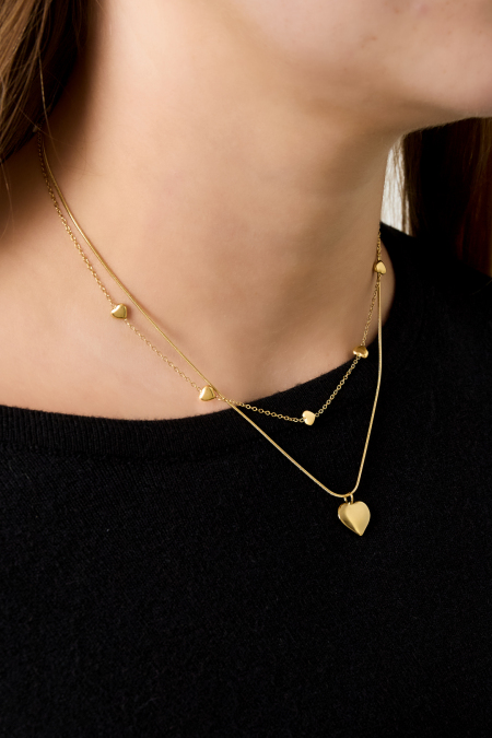 Colliers superposés en forme de cœur, style décontracté, simple et quotidien, bijoux pour femmes 2