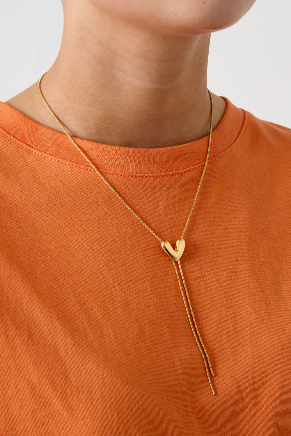 Colliers Pendentifs En Acier Inoxydable En Forme De Cœur, Collection Décontractée Et Simple Pour Femmes Image2