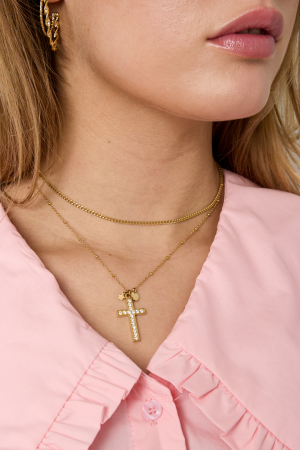 Collier Avec Pendentif Croix Décoré Et Breloques h5 Image4