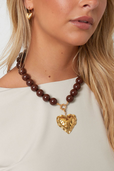 Collier à grosses perles et fermeture sur le devant-15mm 2