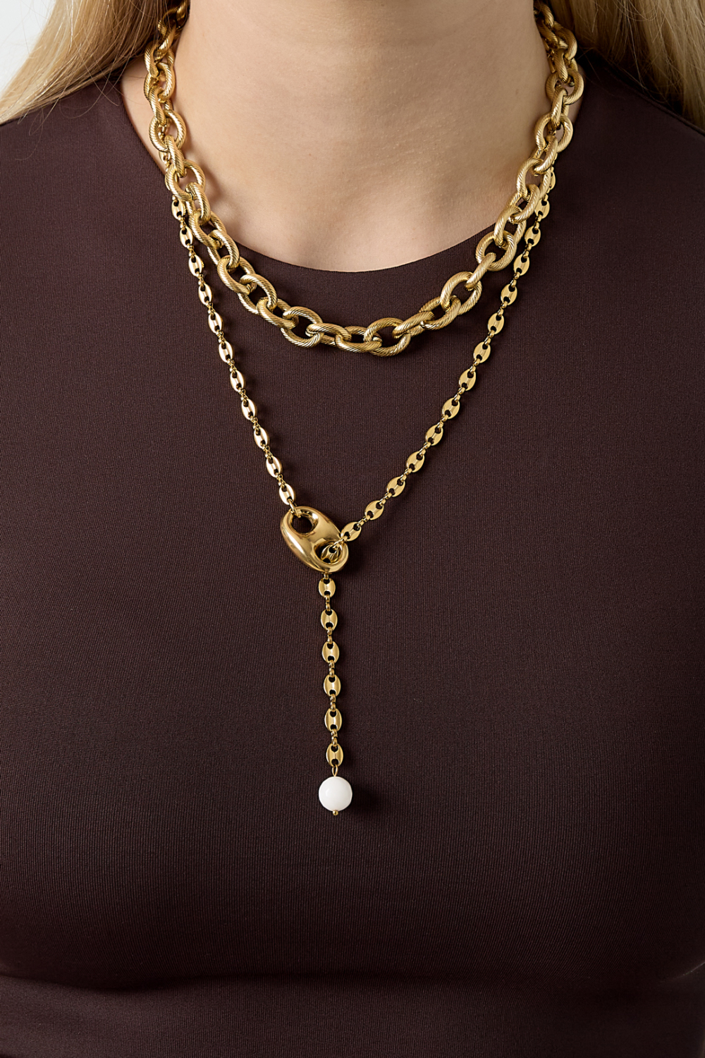 Colliers À Chaîne En Acier Inoxydable, Collection Simple Daily Simple, Bijoux Pour Femmes h5Image2