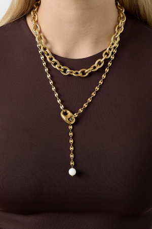 Colliers À Chaîne En Acier Inoxydable, Collection Simple Daily Simple, Bijoux Pour Femmes h5 Image2