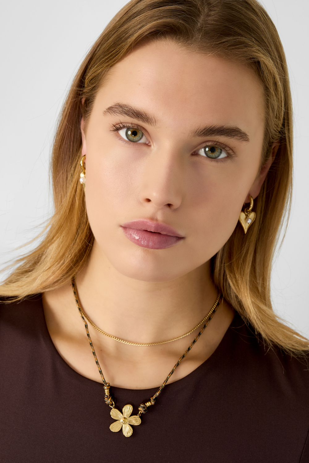 Colliers Pendentifs En Acier Inoxydable Fleur Casual Daily Simple Série Bijoux Pour Femmes Image2