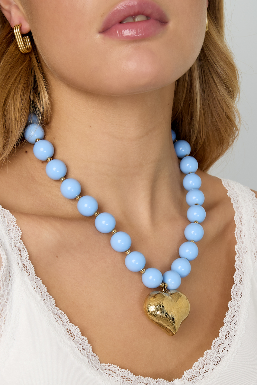Collier De Perles Avec Cœur Suspendu h5Image3