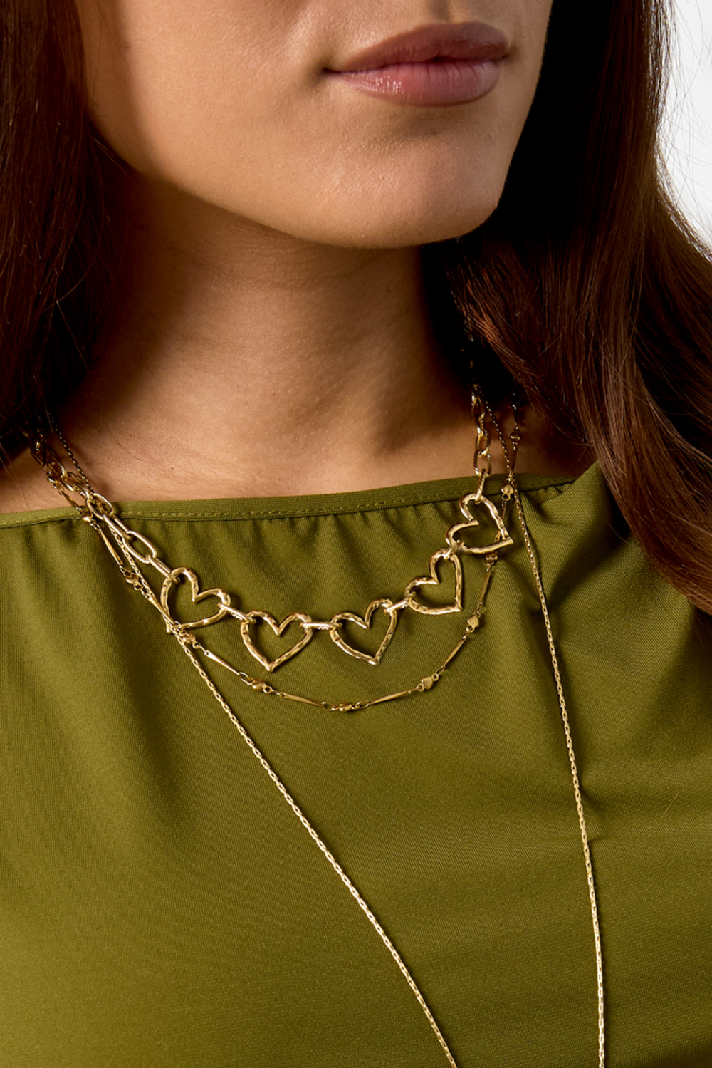Colliers Chaîne En Acier Inoxydable, Série Cœur, Décontracté, Quotidien, Simple, Bijoux Pour Femmes Image5