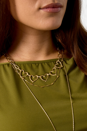 Colliers Chaîne En Acier Inoxydable, Série Cœur, Décontracté, Quotidien, Simple, Bijoux Pour Femmes h5 Image5