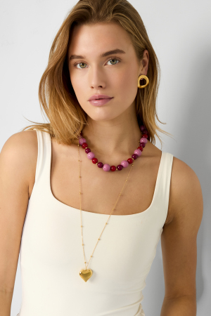 Colliers Longs En Acier Inoxydable, Style Cœur, Décontracté, Simple, Pour Femme h5 Image3