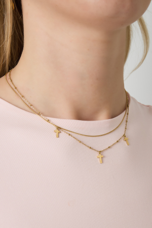   Colliers Superposés Croisés Décontractés Quotidiens Simples Série Bijoux Pour Femmes h5 Image2