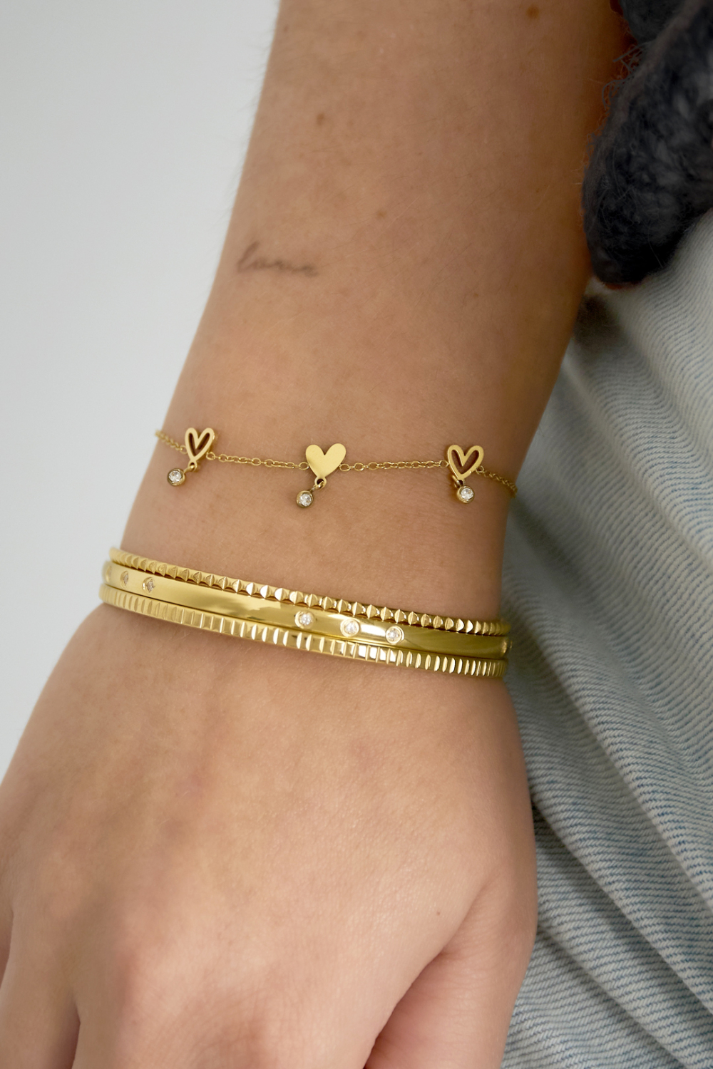 Bracelets À Chaîne En Acier Inoxydable, Série Cœur, Décontracté, Quotidien, Simple, Bijoux Pour Femmes Image2